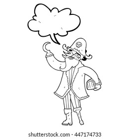 capitán de caricatura pirata de dibujos animados de libre mano