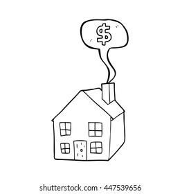 freehand drawn speech bubble cartoon housing market
