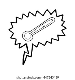freehand drawn speech bubble cartoon temperature gauge