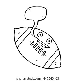 freehand drawn speech bubble cartoon football