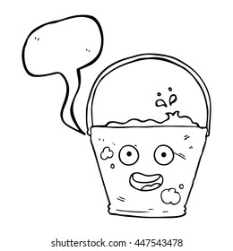 freehand drawn speech bubble cartoon bucket