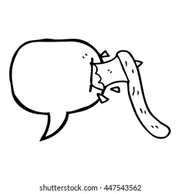 freehand drawn speech bubble cartoon axe