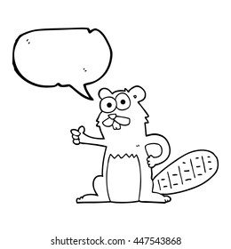 freehand drawn speech bubble cartoon beaver