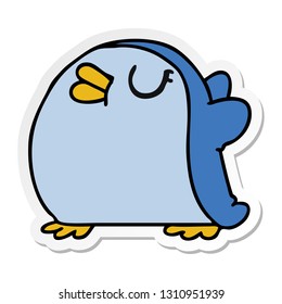 freehand drawn sticker cartoon cute kawaii red robin 