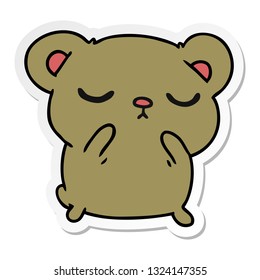 freehand drawn sticker cartoon of a cute bear