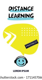 Freehand drawn template poster, banner, landing page for Home schooling . Design illustration for education channel with distance learning. Free online course with new skill to learn for all ages.