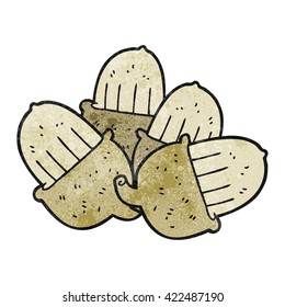 freehand drawn texture cartoon acorns