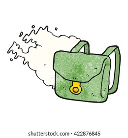 freehand drawn texture cartoon backpack