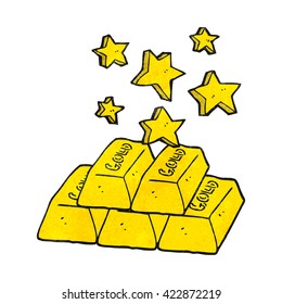 freehand drawn texture cartoon bars of gold