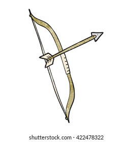 Karikaturenbogen und Pfeil mit freehand gezeichneter Textur