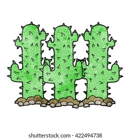 freehand drawn texture cartoon cactus