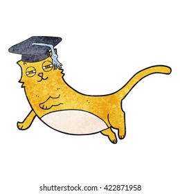 gato de dibujos animados de textura libre con gorra de graduación