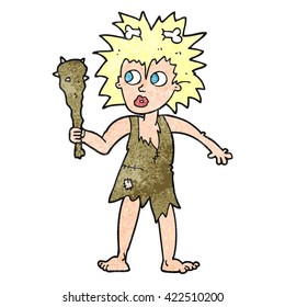 freehand drawn texture cartoon cave woman