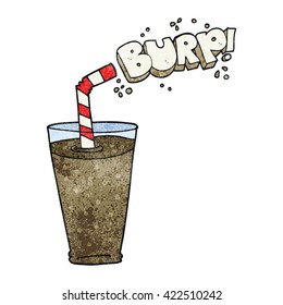 freehand drawn texture cartoon fizzy drink in glass