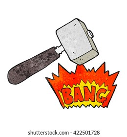 freehand drawn texture cartoon mallet banging