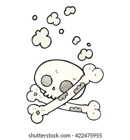 freehand drawn texture cartoon old pile of bones