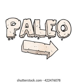 freehand drawn texture cartoon paleo diet pointing arrow
