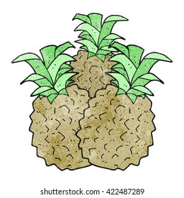 freehand drawn texture cartoon pineapple