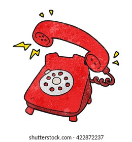 freehand drawn texture cartoon ringing telephone