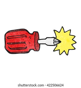 freehand drawn texture cartoon screwdriver
