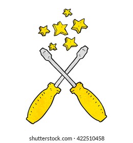 freehand drawn texture cartoon screwdrivers
