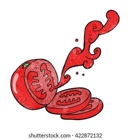 freehand drawn texture cartoon sliced tomato