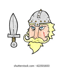 freehand drawn texture cartoon viking warrior