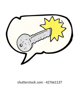 freehand drawn texture speech bubble cartoon door key