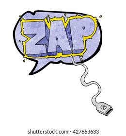 caricatura de burbuja de voz de textura dibujada a mano libre usb cable