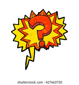 freehand drawn texture speech bubble cartoon question mark