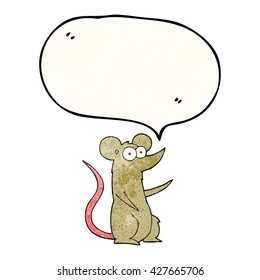 ratón de dibujos animados de libre mano textura habla burbuja de dibujos animados en el amor