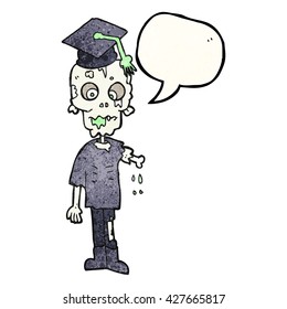 freehand drawn texture speech bubble cartoon zombie student