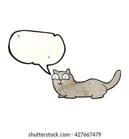 freehand drawn texture speech bubble cartoon cat