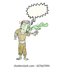 freehand drawn texture speech bubble cartoon gross zombie