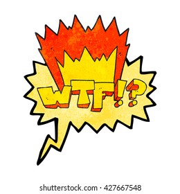 freehand drawn texture speech bubble cartoon WTF symbol