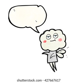 caricatura de burbuja de textura dibujada a mano libre imagen de cabeza de nube linda imp