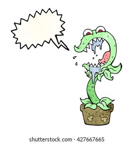 freehand drawn texture speech bubble cartoon carnivorous plant
