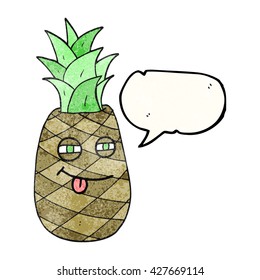 textura dibujada a mano libre habla burbuja caricatura piña