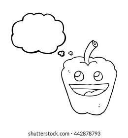 freehand drawn thought bubble cartoon pepper