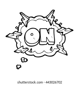 freehand drawn thought bubble cartoon on symbol