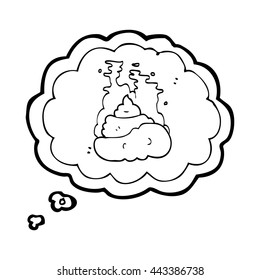 caricatura de burbuja de pensamiento dibujada a mano libre poop bruto