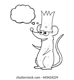 freehand drawn thought bubble cartoon rat king