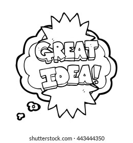 freehand drawn thought bubble cartoon great idea symbol