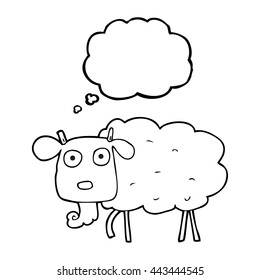 freehand drawn thought bubble cartoon muddy goat