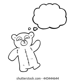 freehand drawn thought bubble cartoon teddy bear