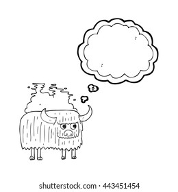 freehand drawn thought bubble cartoon smelly cow