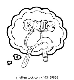 desenho à mão livre pensamento bolha cartoon quiz símbolo