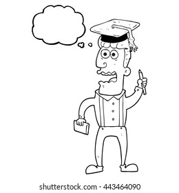 freehand drawn thought bubble cartoon stressed student