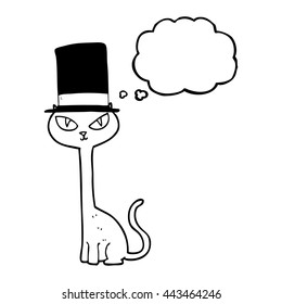 dibujo a mano libre pensamiento burbuja dibujos animados felino