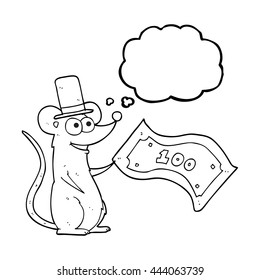 freehand drawn thought bubble cartoon rich mouse